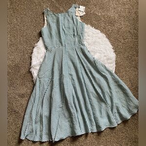 MARELLA Dark Green‎ Pinstripes Dress New Womens Size 8